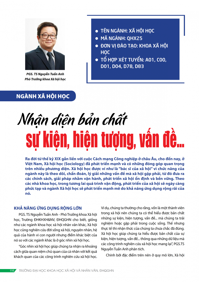 Ngành Xã hội học: Nhận diện bản chất sự kiện, hiện tượng, vấn đề...